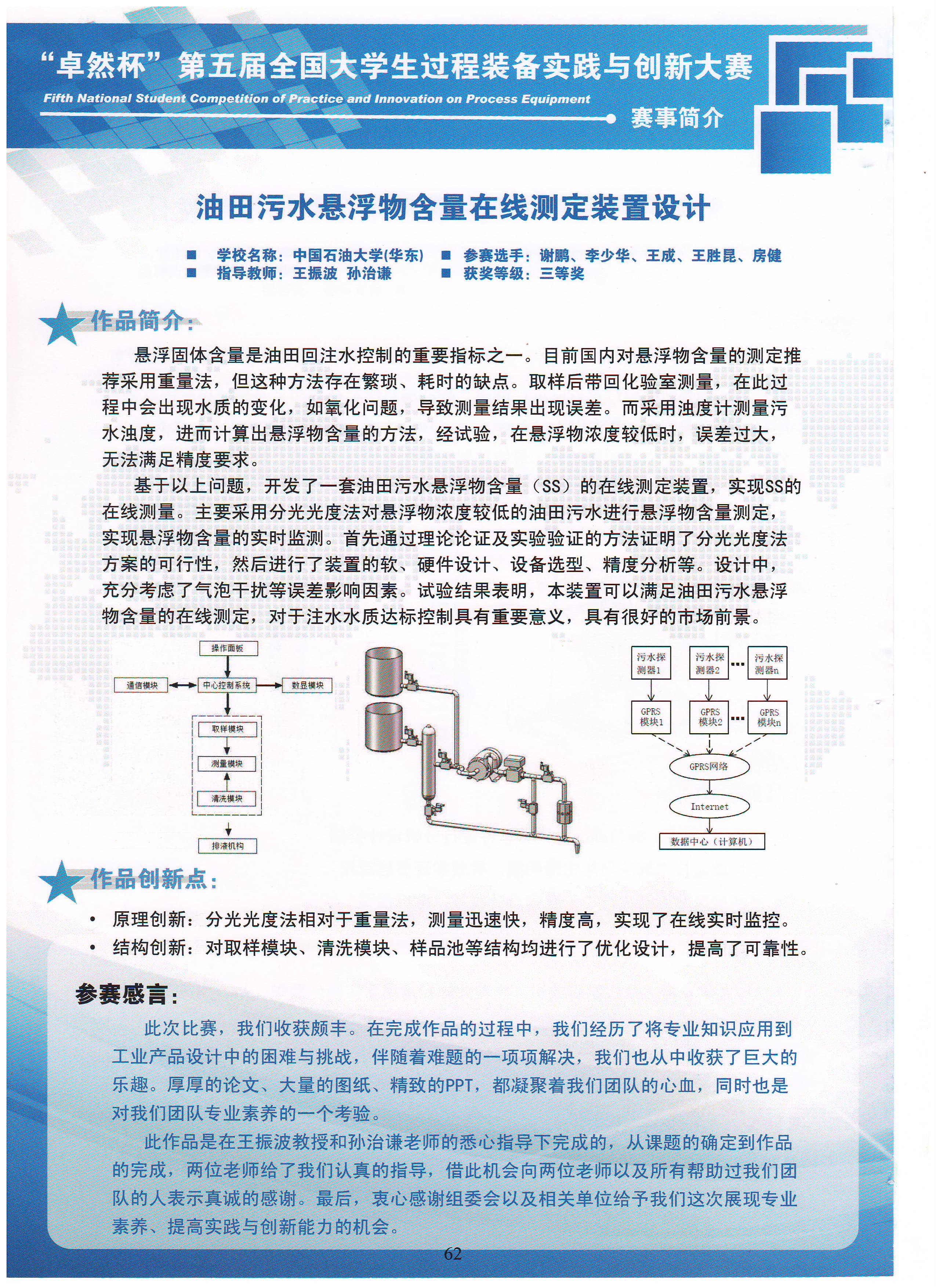 第五届三等奖-油田污水悬浮物含量在线测定装置设计-中国石油大学（华东）